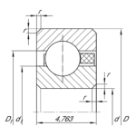 INA CSCAA017-TV-HLE Deep groove ball bearing Dimensions: 44,45x53,975x4,763mm - Afbeelding 2