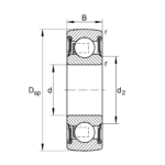 INA 201-XL-NPP-B Self-aligning deep groove ball bearings Dimensions: 12x32x10mm - Afbeelding 2