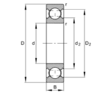 FAG 6001-C-C3>V Deep groove ball bearing Dimensions: 12x28x8mm - Afbeelding 2