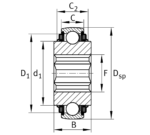 INA SK104-207-KTT-B Self-aligning deep groove ball bearings Dimensions: x72x37,9mm - Afbeelding 2
