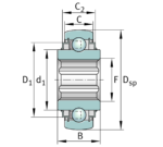 INA SK102-207-KRR-B-AH10 Self-aligning deep groove ball bearings Dimensions: x72x37,7mm - Afbeelding 2