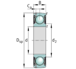 INA G206-NPP-B Self-aligning deep groove ball bearings Dimensions: 30x62x16mm - Afbeelding 2